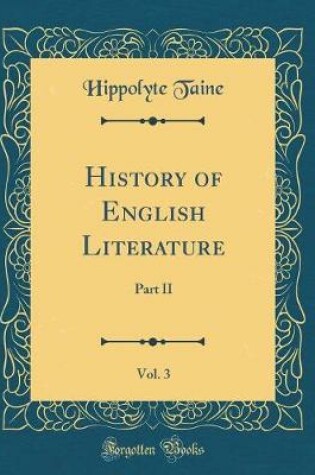 Cover of History of English Literature, Vol. 3