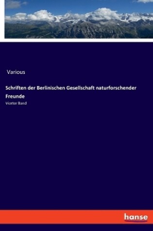 Cover of Schriften der Berlinischen Gesellschaft naturforschender Freunde