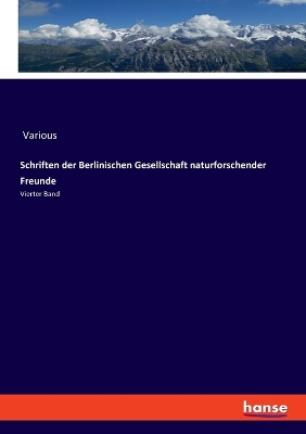 Book cover for Schriften der Berlinischen Gesellschaft naturforschender Freunde