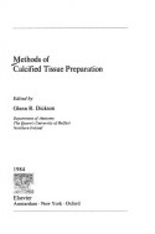 Cover of Methods of Calcified Tissue Preparation