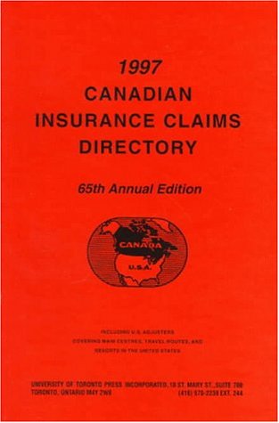 Book cover for 1997 Canadian Insurance Claims Directory