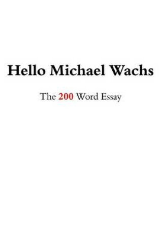 Cover of Hello Michael Wachs