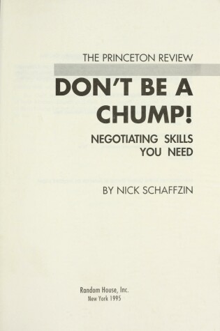 Cover of Don't be a Chump!