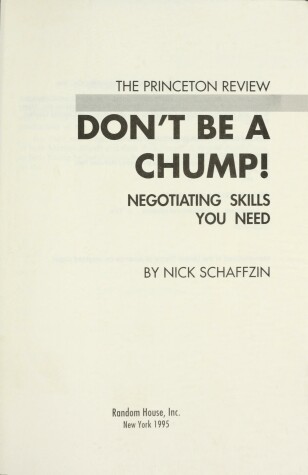 Book cover for Don't be a Chump!