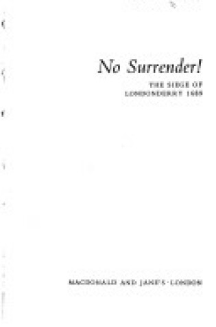 Cover of No Surrender!