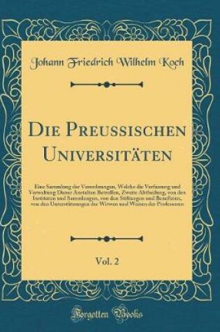 Cover of Die Preussischen Universitäten, Vol. 2