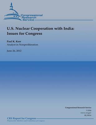 Book cover for U.S. Nuclear Cooperation with India