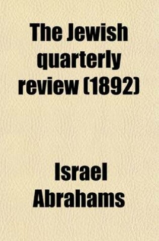 Cover of The Jewish Quarterly Review Volume 4