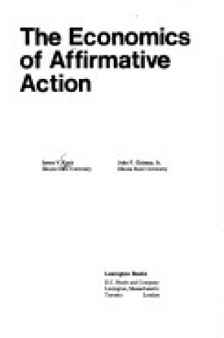 Cover of Economics of Affirmative Action