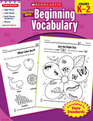 Cover of Scholastic Success with Beginning Vocabulary, Grade K-2