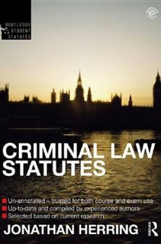 Cover of Criminal Law Statutes 2012-2013