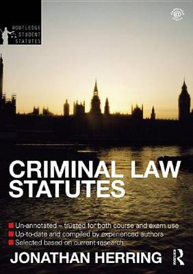 Book cover for Criminal Law Statutes 2012-2013