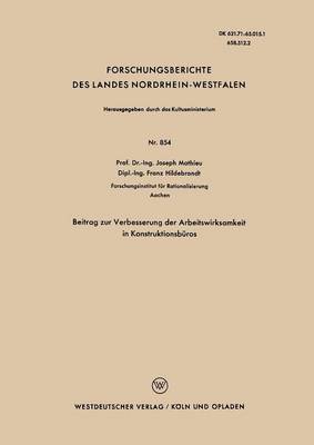 Book cover for Beitrag Zur Verbesserung Der Arbeitswirksamkeit in Konstruktionsburos