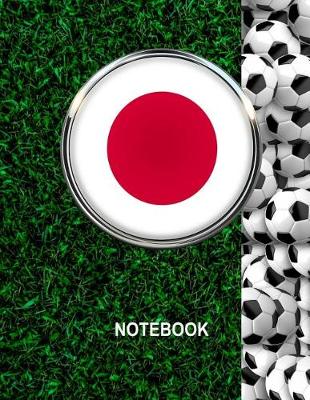 Book cover for Notebook. Japan Flag And Soccer Balls Cover. For Soccer Fans. Blank Lined Planner Journal Diary.