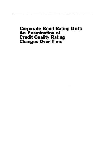 Cover of Corporate Bond Rating Drift