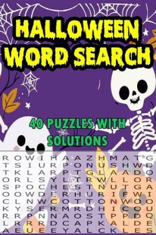Cover of Halloween word search 40 puzzles with solutions