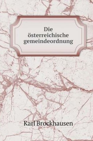 Cover of Die österreichische gemeindeordnung