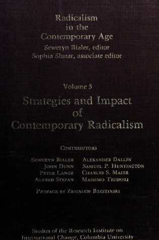 Cover of Radicalism In The Contemporary Age, Volume 3