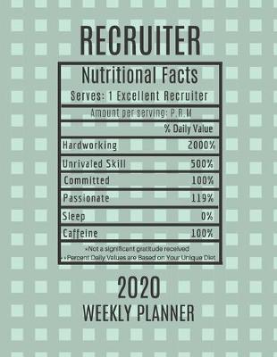 Book cover for Recruiter Weekly Planner 2020 - Nutritional Facts