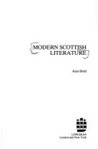 Cover of Modern Scottish Literature