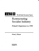 Cover of Restructuring Socialist Industry