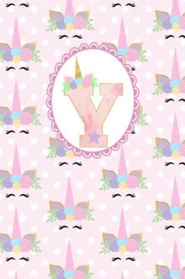 Book cover for Unicorn Monogram Journal - Letter Y
