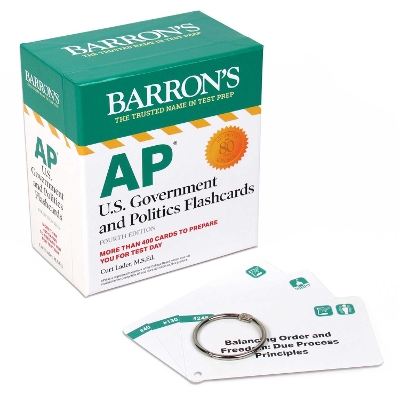 Book cover for AP U.S. Government and Politics Flashcards, Fourth Edition: Up-To-Date Review + Sorting Ring for Custom Study