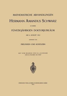 Book cover for Mathematische Abhandlungen Hermann Amandus Schwarz