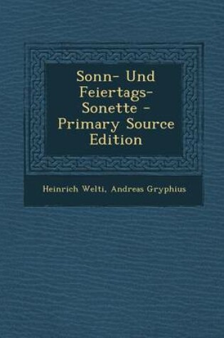 Cover of Sonn- Und Feiertags-Sonette