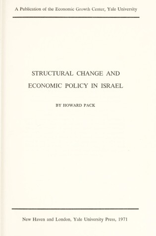 Cover of Structural Change and Economic Policy in Israel