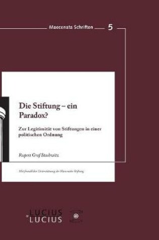 Cover of Die Stiftung - ein Paradox?