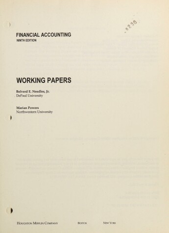 Book cover for Printed Working Papers