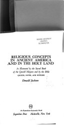 Cover of Religious Concepts in Ancient America and in the Holy Land