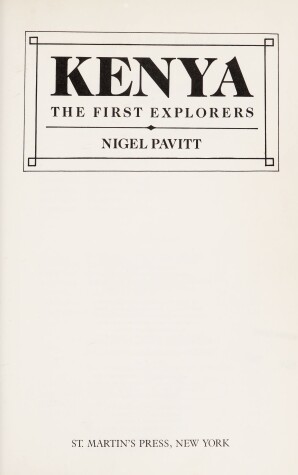 Book cover for Kenya, the First Explorers