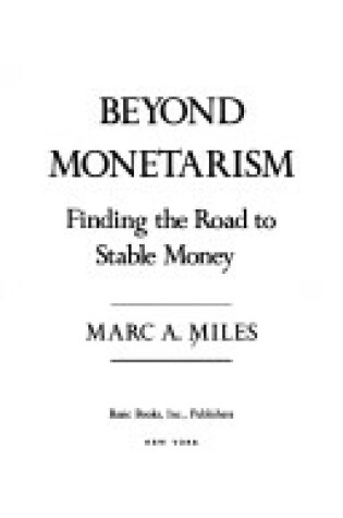 Cover of Beyond Monetarism