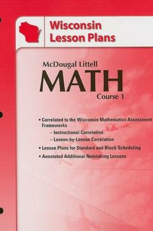 Cover of Wisconsin Lesson Plans: Math Course 1