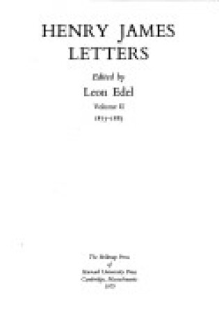 Cover of The Letters of Henry James