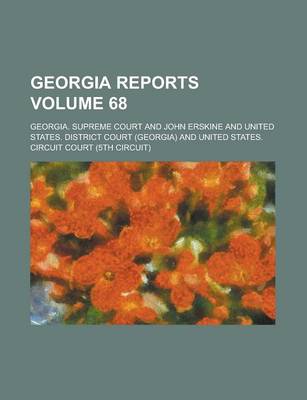 Book cover for Georgia Reports Volume 68