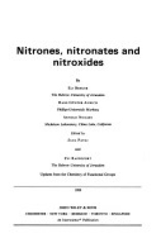 Cover of Nitrones, Nitronates and Nitroxides