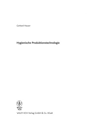 Cover of Hygienische Produktionstechnologie