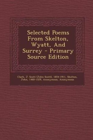 Cover of Selected Poems from Skelton, Wyatt, and Surrey