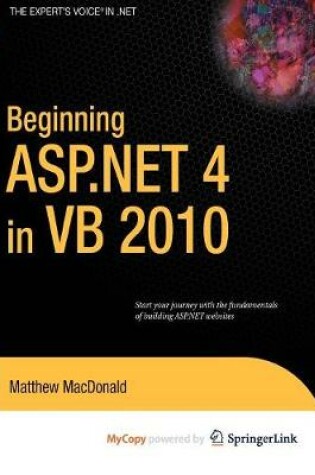 Cover of Beginning ASP.Net 4 in VB 2010