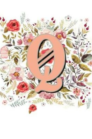 Cover of Q Monogram Letter Floral Wreath Notebook