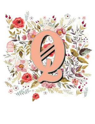 Book cover for Q Monogram Letter Floral Wreath Notebook