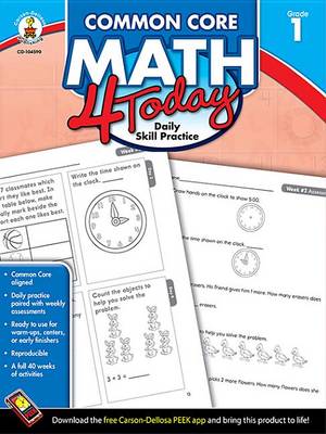 Book cover for Common Core Math 4 Today, Grade 1