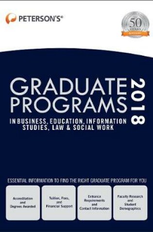 Cover of Graduate Programs in Business, Education, Information Studies, Law & Social Work 2018