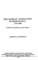 Book cover for The Russian Annexation of Bessarabia, 1774-1828