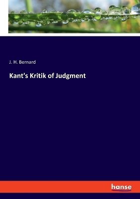 Book cover for Kant's Kritik of Judgment