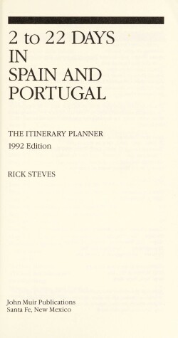 Book cover for 2 to 22 Days in Spain and Portugal