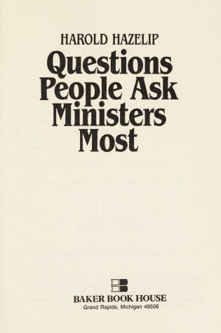 Cover of Questions People Ask Ministers Most